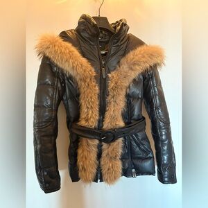 Rudsak Women's Black real fur coat